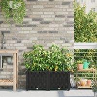 Berkfield Home Garden Planters with Water Irrigation System 2 pcs Black