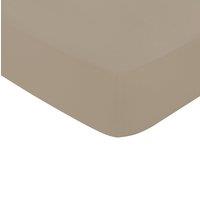 1951 'Luxury 400 Thread Count' Cotton Sateen Fitted Sheet in Beige | Size: Single Fitted