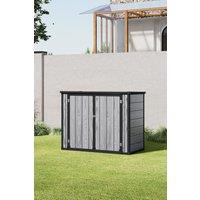 Living and Home Garden Bin Tool Storage Shed in Dark Grey