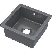 Balterley Fireclay 1 Bowl Undermount Kitchen Sink Overflow Dark Grey 457mm