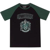 Harry Potter Men's Slytherin Raglan T-Shirt in Black | Size: XL