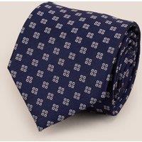 Oswin Hyde Men's Geometric Squares Navy Tie