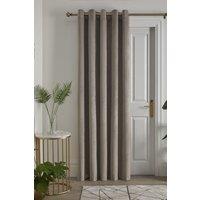 Laurence Llewelyn-Bowen 'Montrose' Velvet Blackout Eyelet Single Panel Door Curtain in Natural | Size: 168 cm width x 214 cm drop