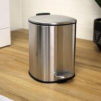 Showerdrape Capri White 3L Pedal Bin in Silver