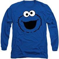 Sesame Street Cookie Monster Full Face Long Sleeve T-Shirt, Royal | Size: 2XL