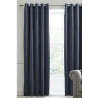 Laurence Llewelyn-Bowen Montrose' Velvet Blackout-Coated Pair of Eyelet Curtains in Navy | Size: 117 cm width x 137 cm drop