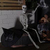 Samuel Alexander 90cm (3ft) Posable Full Body Halloween Skeleton Decoration with Movable Joints in White