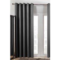 OHS Pair of Thermal Ready Made Eyelet Blackout Curtains in Charcoal | Size: 228 cm width x 228 cm drop