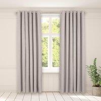 OHS Woven Texture Pair Of Eyelet Curtains in Grey | Size: 167 cm width x 228 cm drop