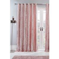 OHS Ready Made Eyelet Crushed Velvet Curtains, Blush in Light Pink | Size: 167 cm width x 228 cm drop