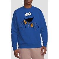 Sesame Street Cookie Monster Om Nom Face Sweatshirt, Royal | Size: Medium