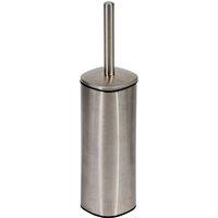 Showerdrape Capri White Toilet Brush & Holder in Silver