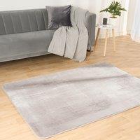OHS Filled Microplush Rug Large Area Mat Carpet Living Room in Silver | Size: 160 cm x 230 cm