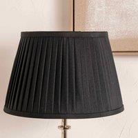 Ruma Black Knife Pleat Lamp Shade Tapered Faux Silk Shade for Table Lamps & Floor Lamps | Size: 14 inches