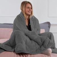 OHS Teddy Fleece Sensory Sleep Therapy Weighted Blanket in Charcoal | Size: 150 cm x 200 cm