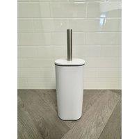 Showerdrape Fortuna Black Steel Toilet Brush & Holder in White