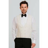Dobell Men's White Double Breasted Waistcoat in Cream | Size: 4XL
