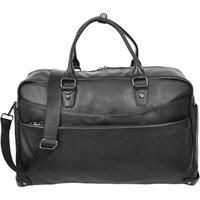 House of Leather Men's Real Leather Holdall Large Size Weekend Overnight Bag Langley Black