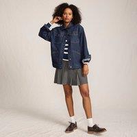 Lands' End Women's Oversized Denim Trucker Jacket in Dark Indigo | Size: 14-16