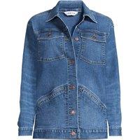 Lands' End Women's Oversized Denim Trucker Jacket in Indigo | Size: 14-16