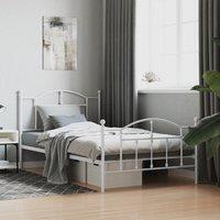 Berkfield Home Metal Bed Frame with Headboard & Footboard White 100x200 cm