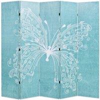 Berkfield Home Folding Room Divider 200x170 cm Butterfly Blue