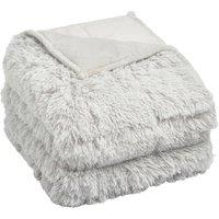 OHS Fluffy Fleece Sensory Sleep Therapy Weighted Blanket 150 x 200 cm 8kg in Silver | Size: 150 cm x 200 cm