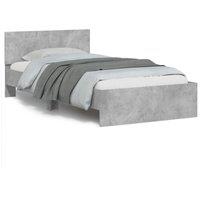 Berkfield Home Bed Frame without Mattress with LED Lights Concrete Grey 100x200 cm