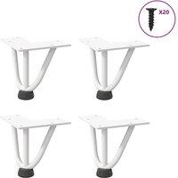 Berkfield Home Hairpin Table Legs 4 pcs White 10 cm Solid Steel
