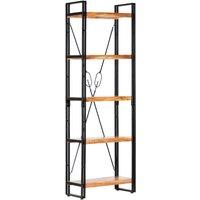 Berkfield Home 5-Tier Bookcase 60x30x180 cm Solid Acacia Wood in Brown | Size: 60 x 30 x 180 cm