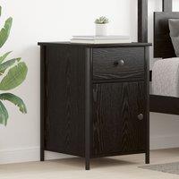 Berkfield Home Bedside Cabinets 2 pcs Black Oak 40x42x60 cm Engineered Wood in Brown | Size: 40 x 42 x 60 cm