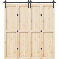 Berkfield Home Sliding Door Hardware Kit 200 cm Steel Black