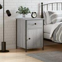 Berkfield Home Bedside Cabinet Grey Sonoma 40x42x60 cm Engineered Wood | Size: 40 x 42 x 60 cm