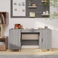 Berkfield Home Desk Grey Sonoma 140x50x75 cm Engineered Wood | Size: 140 x 50 x 75 cm