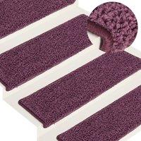 Berkfield Home Carpet Stair Treads 15 pcs 65x21x4 cm Dark Purple | Size: Medium
