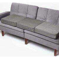 Homescapes Suede Orthopaedic Foam 3 Seater Booster Cushion in Grey