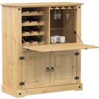 Berkfield Home Wine Cabinet Corona 97x45x114 cm Solid Wood Pine in Brown | Size: 97 x 45 x 114 cm