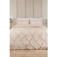 OHS Diamond Pintuck Duvet Cover with Pillowcase in Beige | Size: King