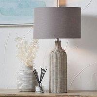 Ruma Rattan Bottle Table Lamp with Shade in Grey