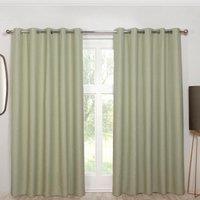 Sundour Cosmos Eyelet Curtains in Green | Size: 229 cm width x 229 cm drop