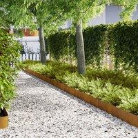 Berkfield Home Lawn Edgings 20 pcs 100x0.5x20 cm Weathering Steel in Brown
