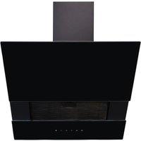 SIA 60cm Black Cooker Hood Angled Extractor Fan Glass Panel - AGTC60BL