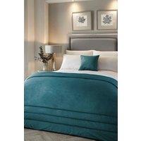 Laurence Llewelyn-Bowen 'Chic' Luxury Soft Velvet Frame Stitched Warm & Cosy Bedspread in Teal