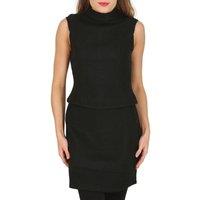 Cutie London Women's Structured Sleeveless High Neck Fitted Top in Black | Size: 8