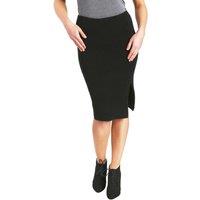 Cutie London Women's Sculpted Ribbed Knit Skirt in Black | Size: S/M