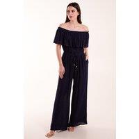 Blue Vanilla Women's Bardot Jumpsuit in Blue | Size: Small