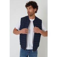 Threadbare Men's Quilted Hybrid Gilet in Navy | Size: Small