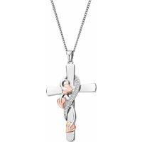Clogau Women's Tree of Life Sterling Silver Vine Cross Pendant with Topaz in Metallics