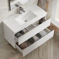 Banyetti Vatilla 1000mm Wall Hung Vanity Unit with Lira Basin - Gloss White