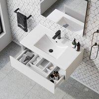 Banyetti Kameo 800mm WallHung 1 Drawer Vanity Unit with Lira Basin-Matt White
